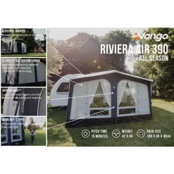 Aufblasbares Vorzelt Vango Riviera Air 390 Elements All Season -Qualitätsgeschäft Für Campingausrüstung baumwoll mischgewebe airbeam vango riviera air 390 elements all season aufblasbares wohnwagenzelt womozelt 1000 7 24098