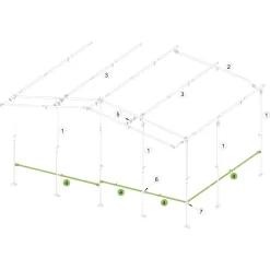 Balkonstange Brand Vorzelt-Schellenstab, Stahl 22x1 Mm, 120-205 Cm
