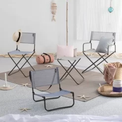 Campingstuhl Lafuma CNO Stuhl Velio Mix, Ondée -Qualitätsgeschäft Für Campingausrüstung klappstuhl leichter campingstuhl lafuma cno stuhl velio mix ondee grau blauer regiestuhl balkon garten 1000 2 23959