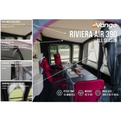 Aufblasbares Vorzelt Vango Riviera Air 390 Elements All Season -Qualitätsgeschäft Für Campingausrüstung skyliner grosse fenster vango riviera air 390 elements all season wohnwagenzelt womo vorzelt 1000 8 24098